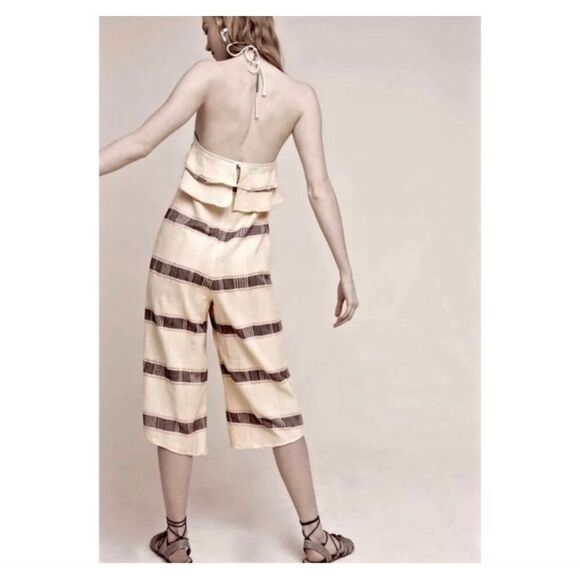 Saturday Sunday Anthropologie marina striped halter jumpsuit size small - Picture 3 of 13